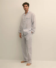 Men Cotton Broadcloth Stripe Pajamas - Brooks Brothers