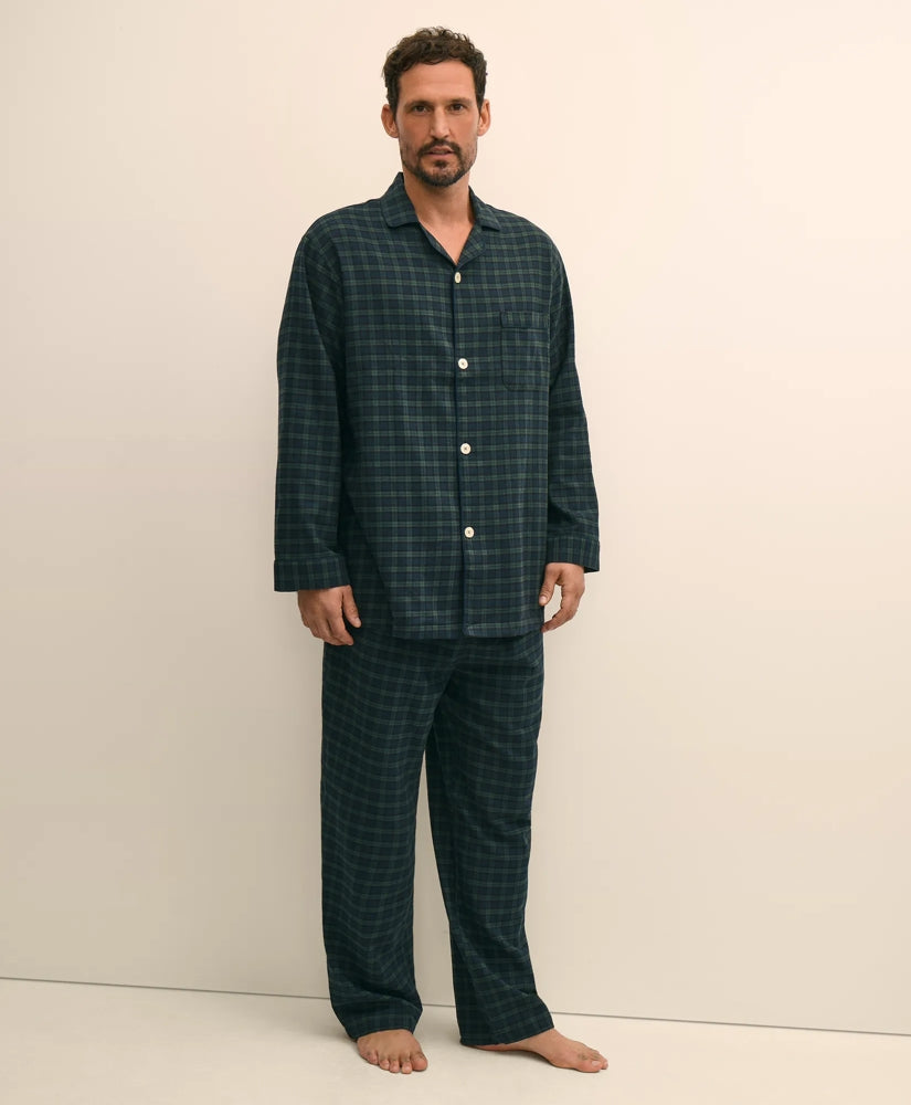 Sale Cotton Flannel Tartan Pajamas - Brooks Brothers US
