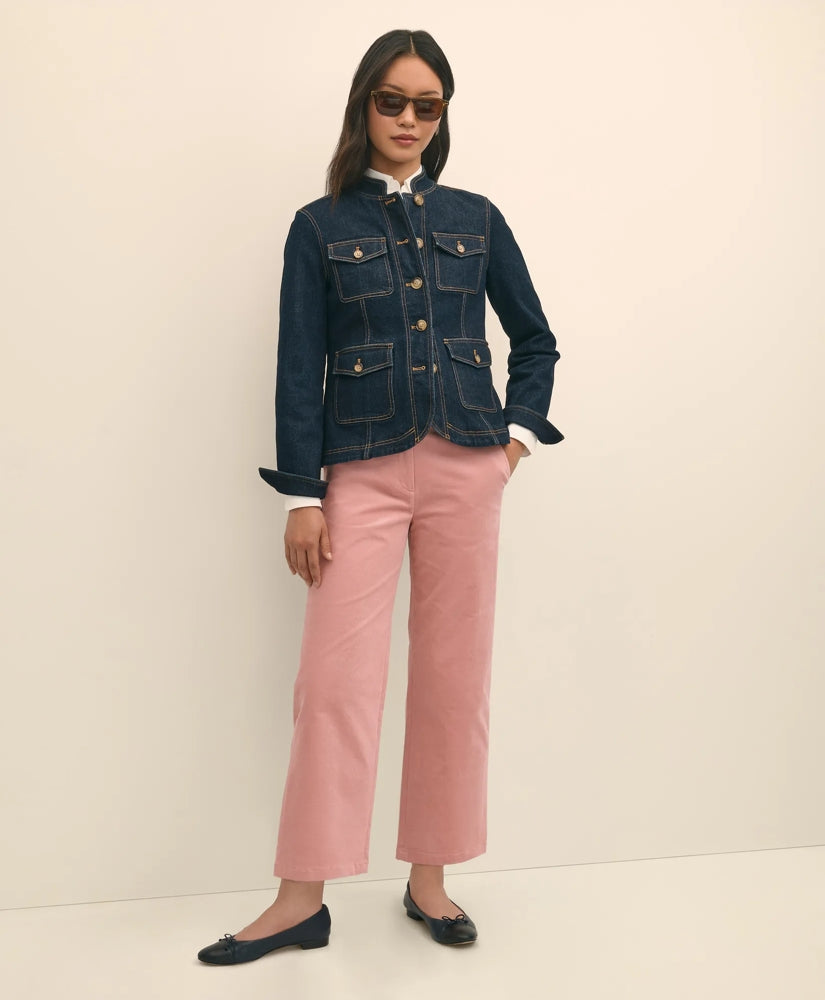 Sale Cotton Corduroy Wide Leg Cropped Pants - Brooks Brothers Online