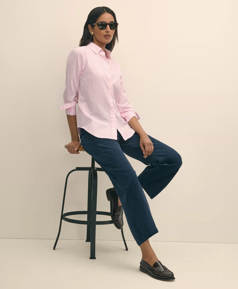 Sale Cotton Corduroy Wide Leg Cropped Pants - Brooks Brothers Online