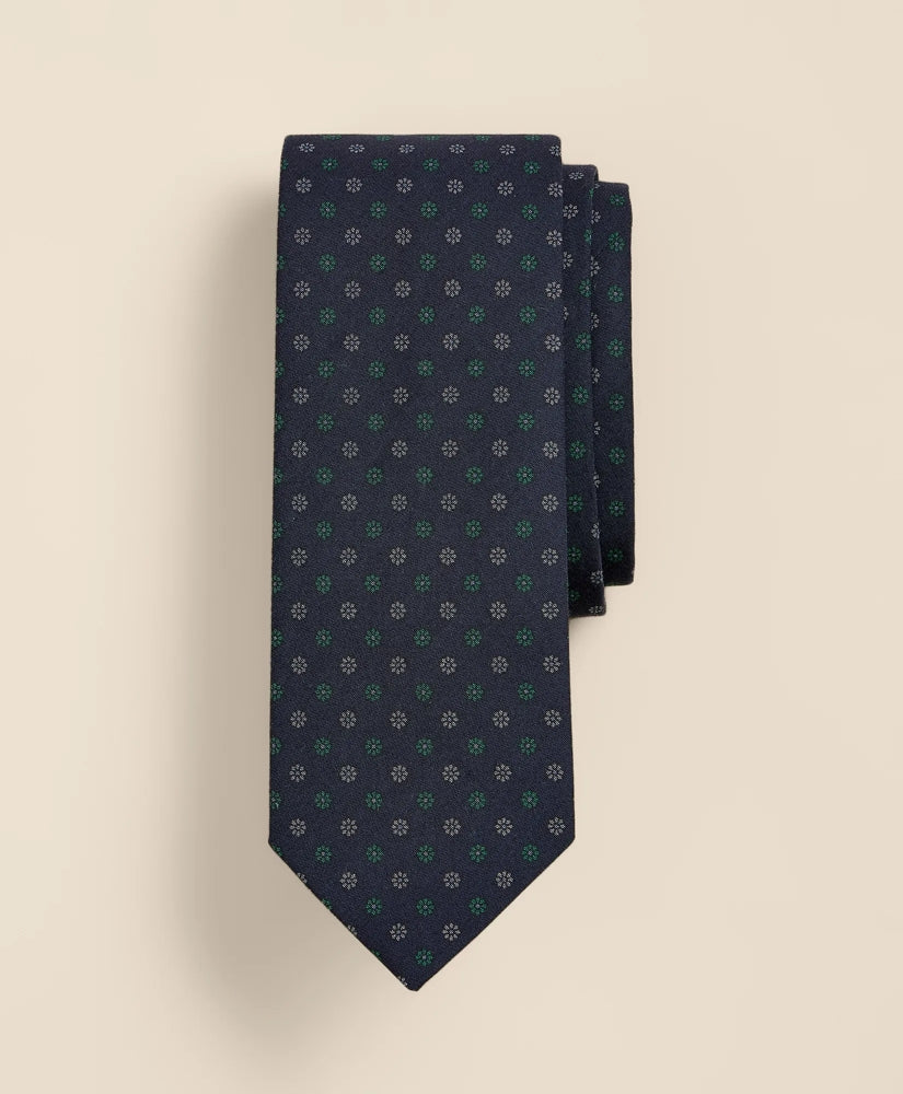 Men Cotton Daisy Foulard Tie - Brooks Brothers Outlet