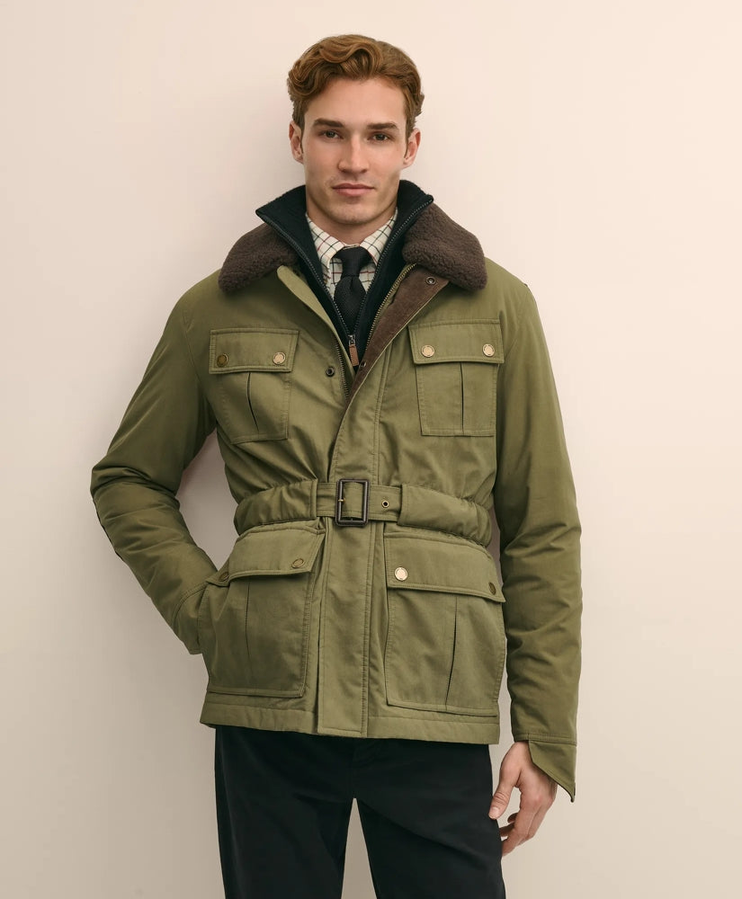 Sale Cotton Field Jacket With Removable Shearling Collar - Brooks Brothers US