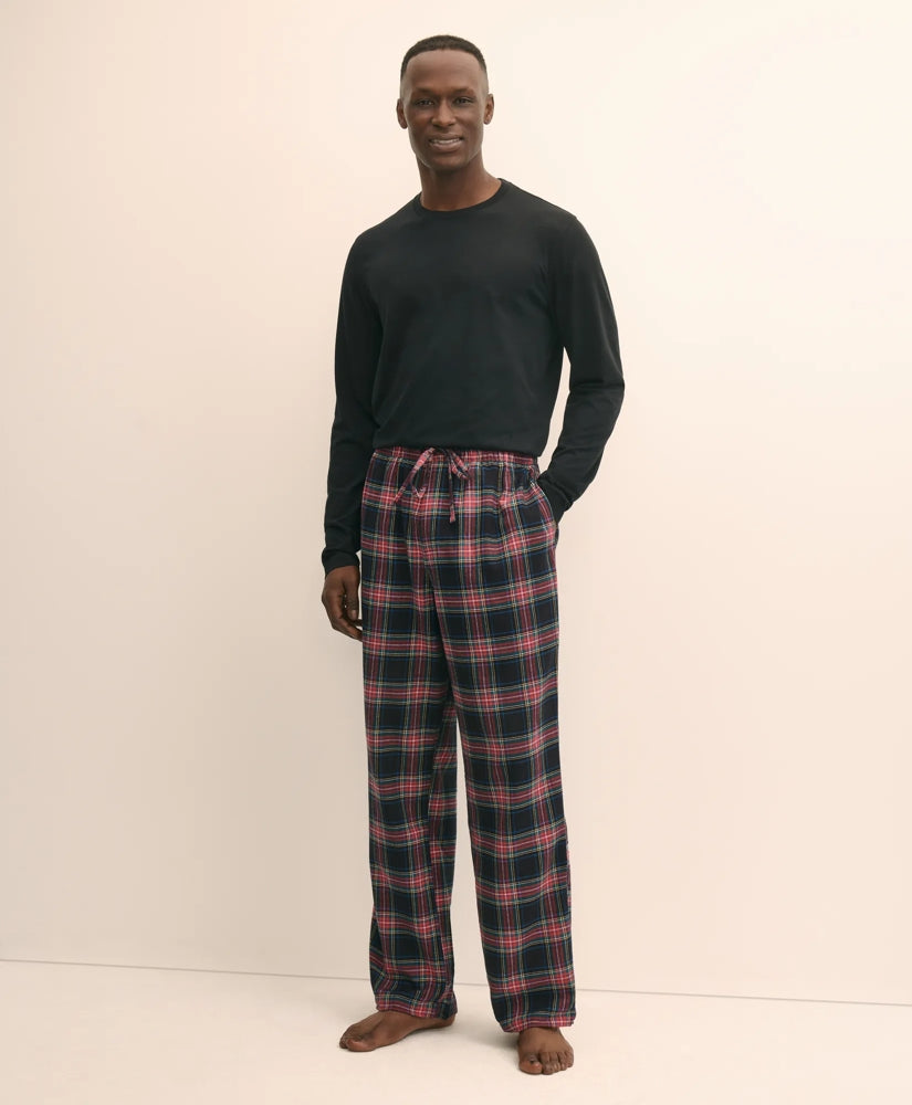 Sale Cotton Flannel Plaid Lounge Pants - Brooks Brothers For sale