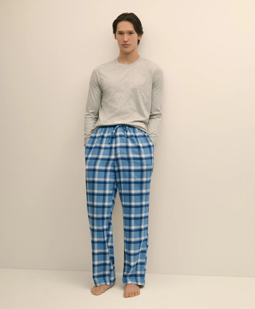 Sale Cotton Flannel Plaid Lounge Pants - Brooks Brothers For sale