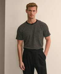 Shirts Cotton Indigo-Dyed Mariner Stripe T-Shirt - Brooks Brothers Near me