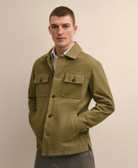 Men Cotton Military Shirt Jacket - Brooks Brothers sale
