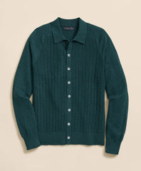 Sale Cotton Mini-Cable Polo Cardigan - Brooks Brothers Near me