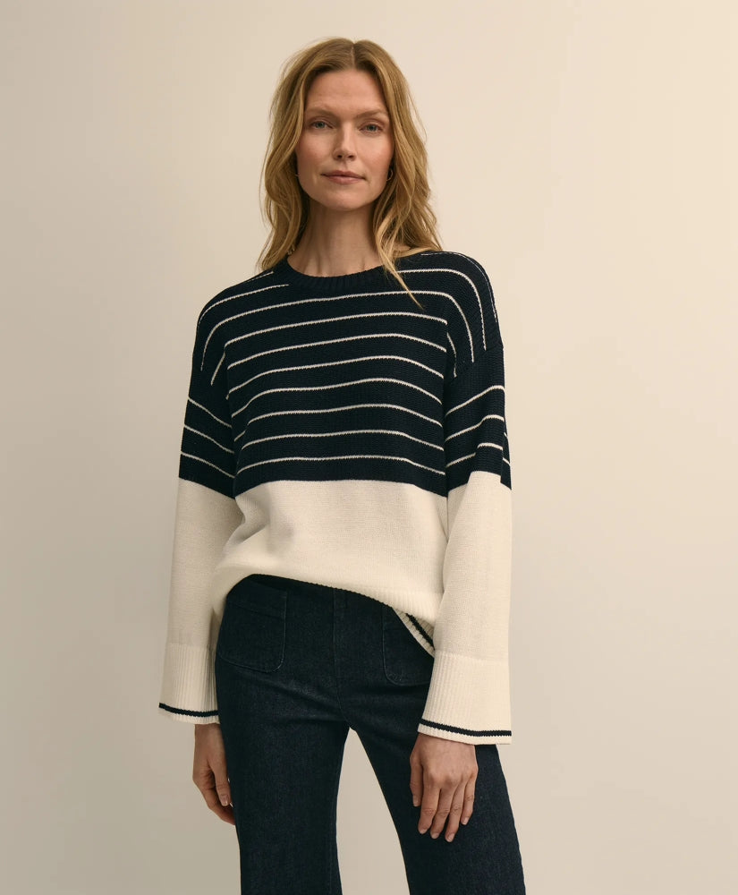 Sale Cotton Oversized Mariner Stripe Sweater - Brooks Brothers Gift