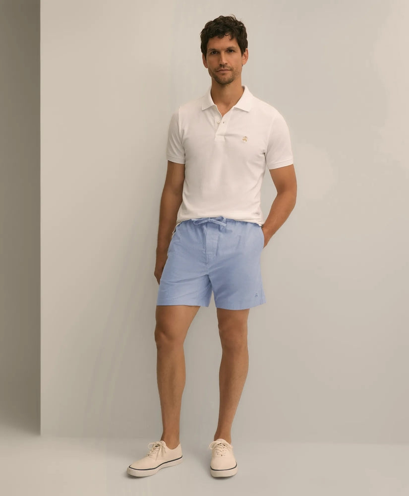 Men Cotton Oxford Lounge Shorts