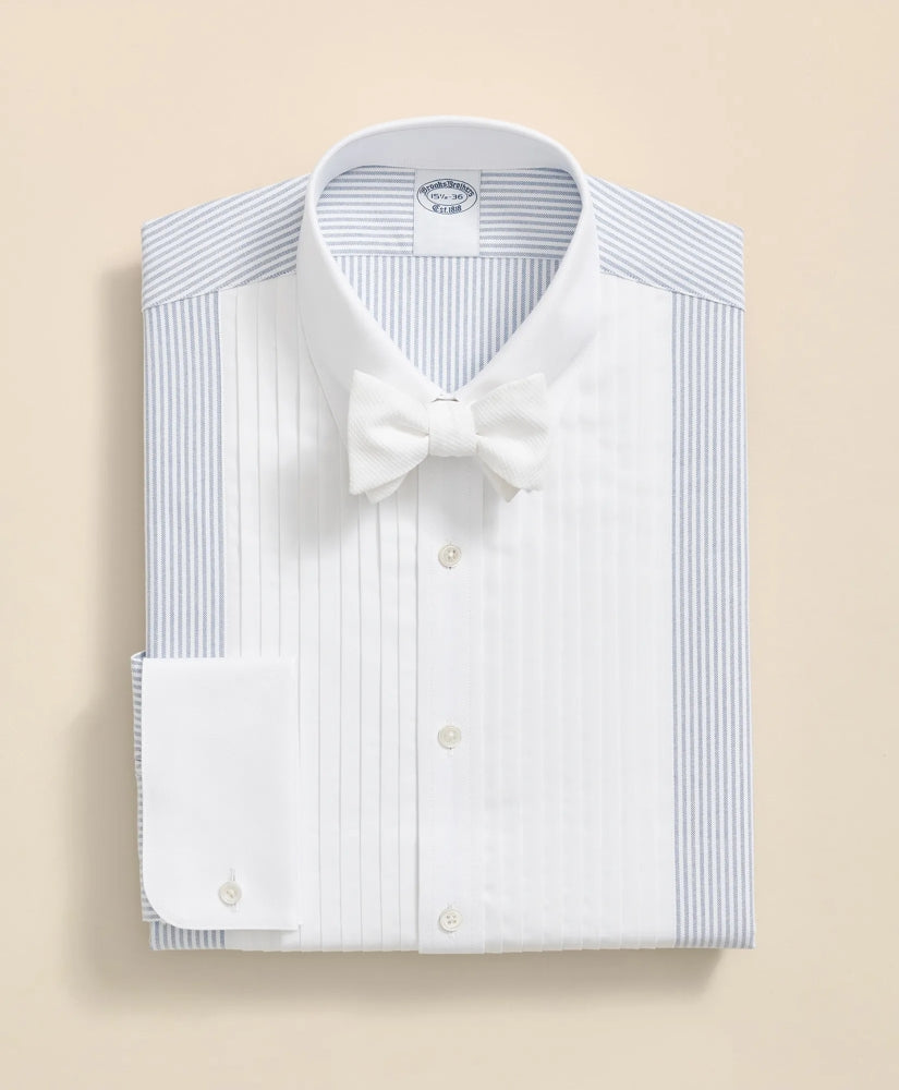 Men Cotton Oxford Polo Button-Down Collar, 10-Pleat Contrast-Stripe Tuxedo Shirt - Brooks Brothers sale
