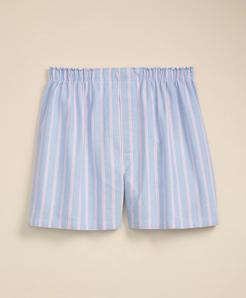 Men Cotton Oxford Stripes Boxers - Brooks Brothers On sale