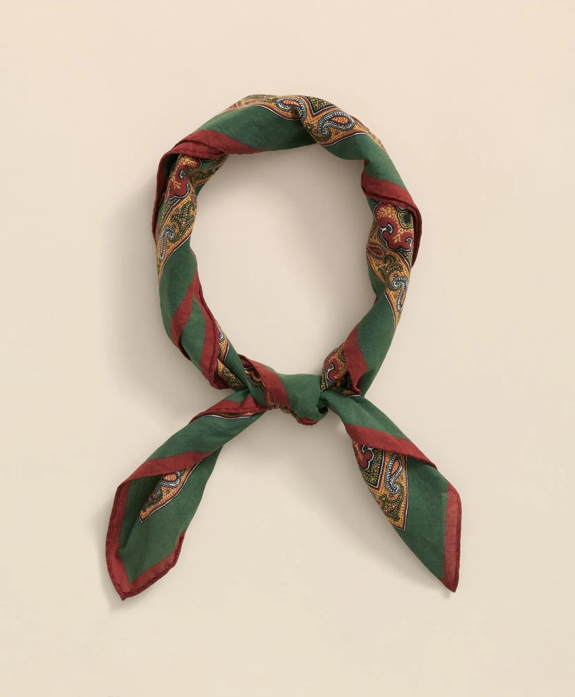 Men Cotton Paisley Foulard Print Neckerchief - Brooks Brothers Discount