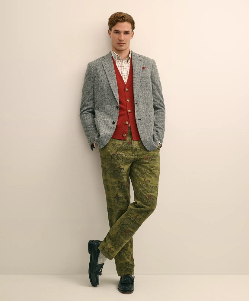 Sale Cotton Equestrian Print Chino - Brooks Brothers US
