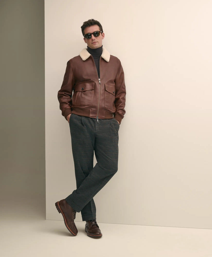 Men Cotton Pleated Side-Tab Chino - Brooks Brothers Gift