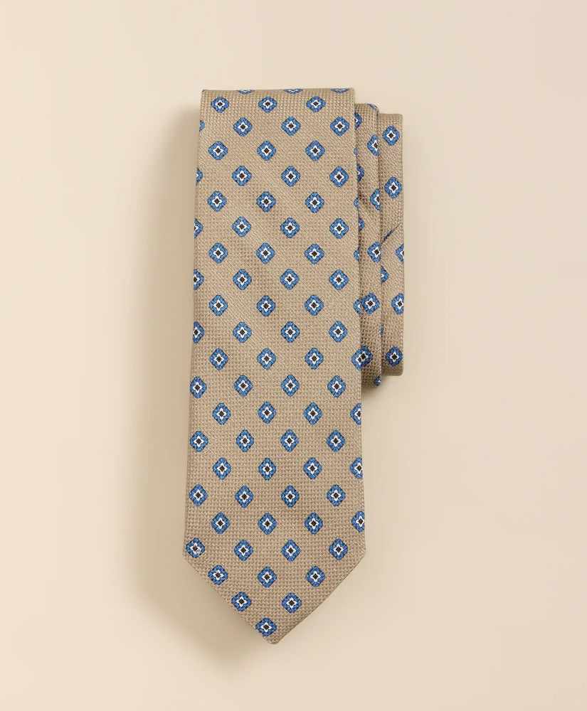 Men Cotton-Silk Square Flower Tie - Brooks Brothers Gift