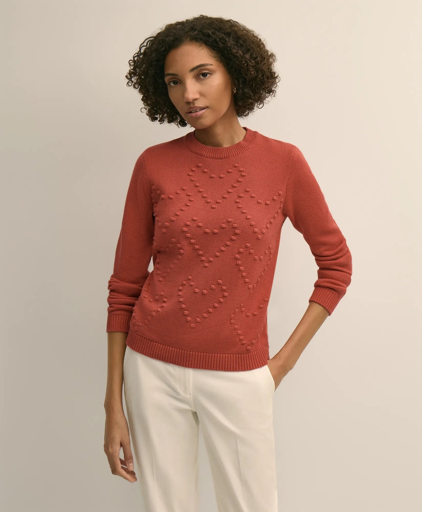 Sale Cotton Textured-Heart Sweater - Brooks Brothers
