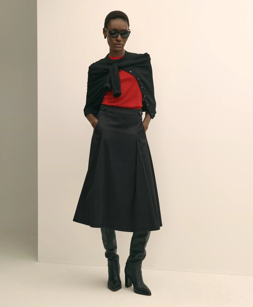 Women Cotton Twill A-Line Skirt
