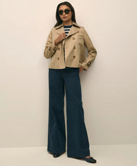 Women Cotton Twill Wide-Leg Pant - Brooks Brothers Gift