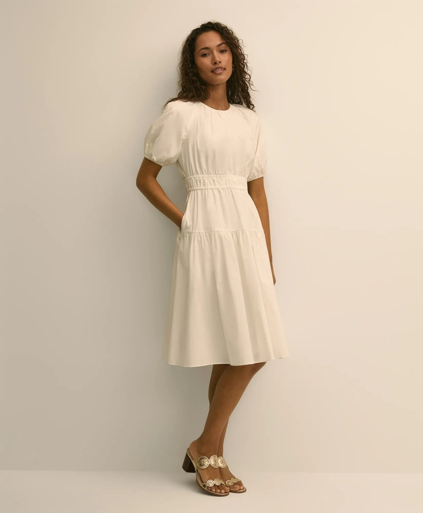 Women Cotton Voile Smocked-Waist Dress - Brooks Brothers Online