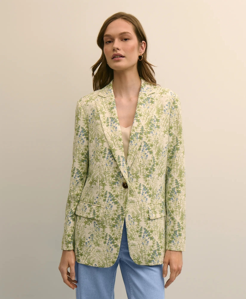 Women Crepe Botanical Print Jacket - Brooks Brothers sale