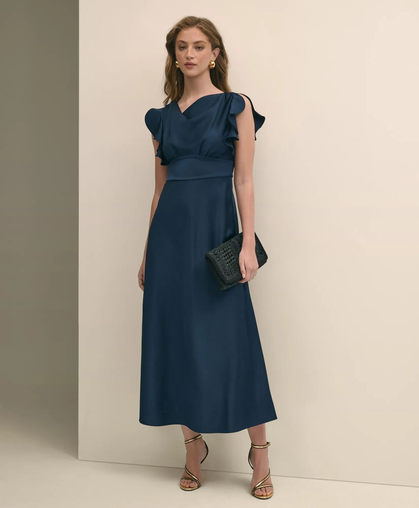 Sale Crepe Butterfly Sleeve Maxi Dress - Brooks Brothers On sale
