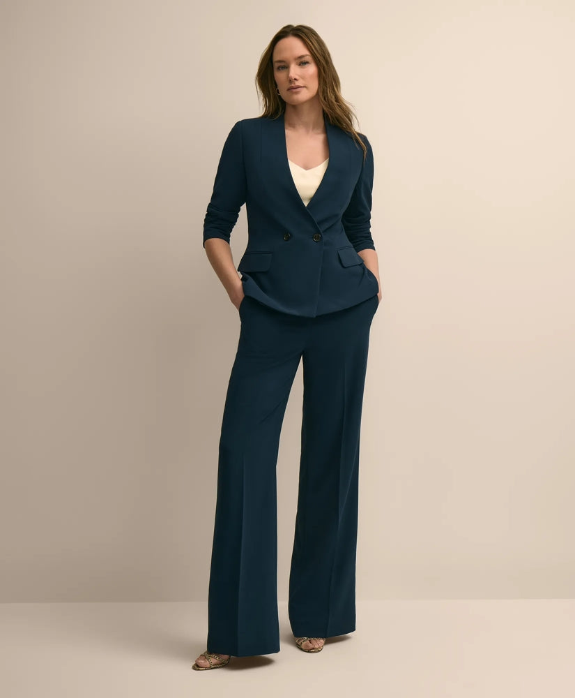 Sale Crepe Double-Breasted Collarless Jacket - Brooks Brothers Discount