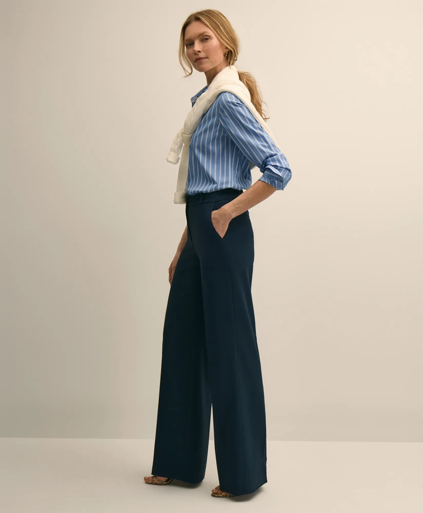 Women Crepe Wide-Leg Pants