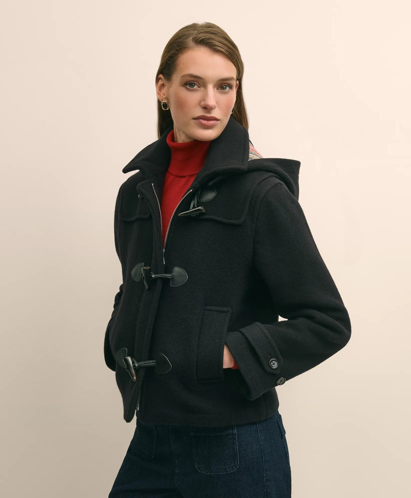 Sale Cropped Wool Toggle Coat With Removable Hood - Brooks Brothers For sale