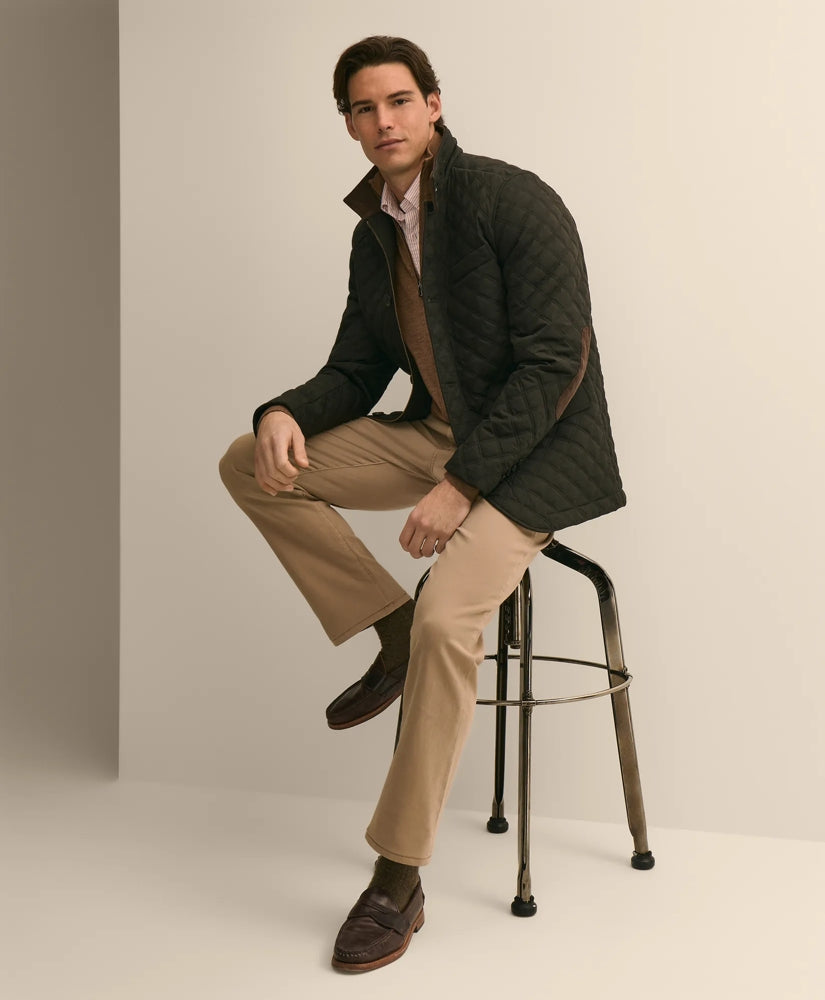 Men Diamond-Quilted Blazer in Cotton Blend - Brooks Brothers Discount