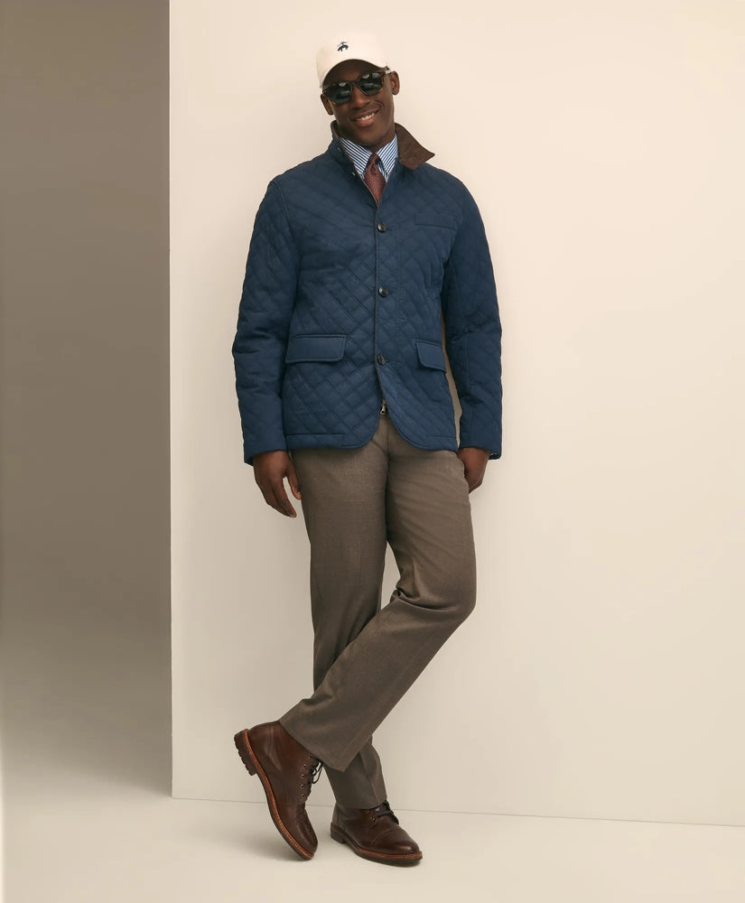 Men Diamond-Quilted Blazer in Cotton Blend - Brooks Brothers Discount