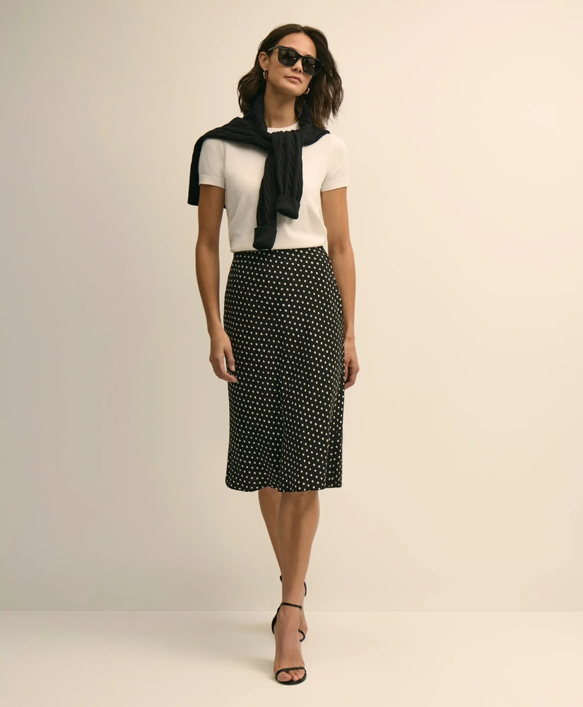 Women Dot-Print Slip Skirt - Brooks Brothers Gift