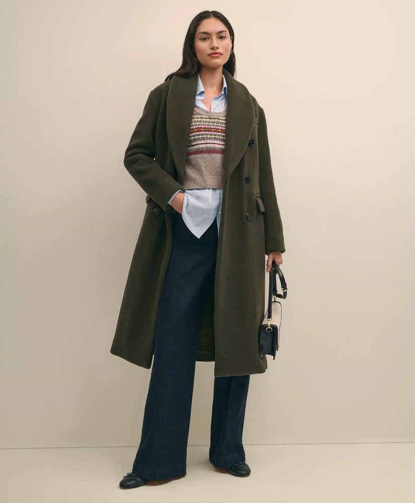 Sale Double-Faced Wool Shawl-Collar Coat - Brooks Brothers On sale