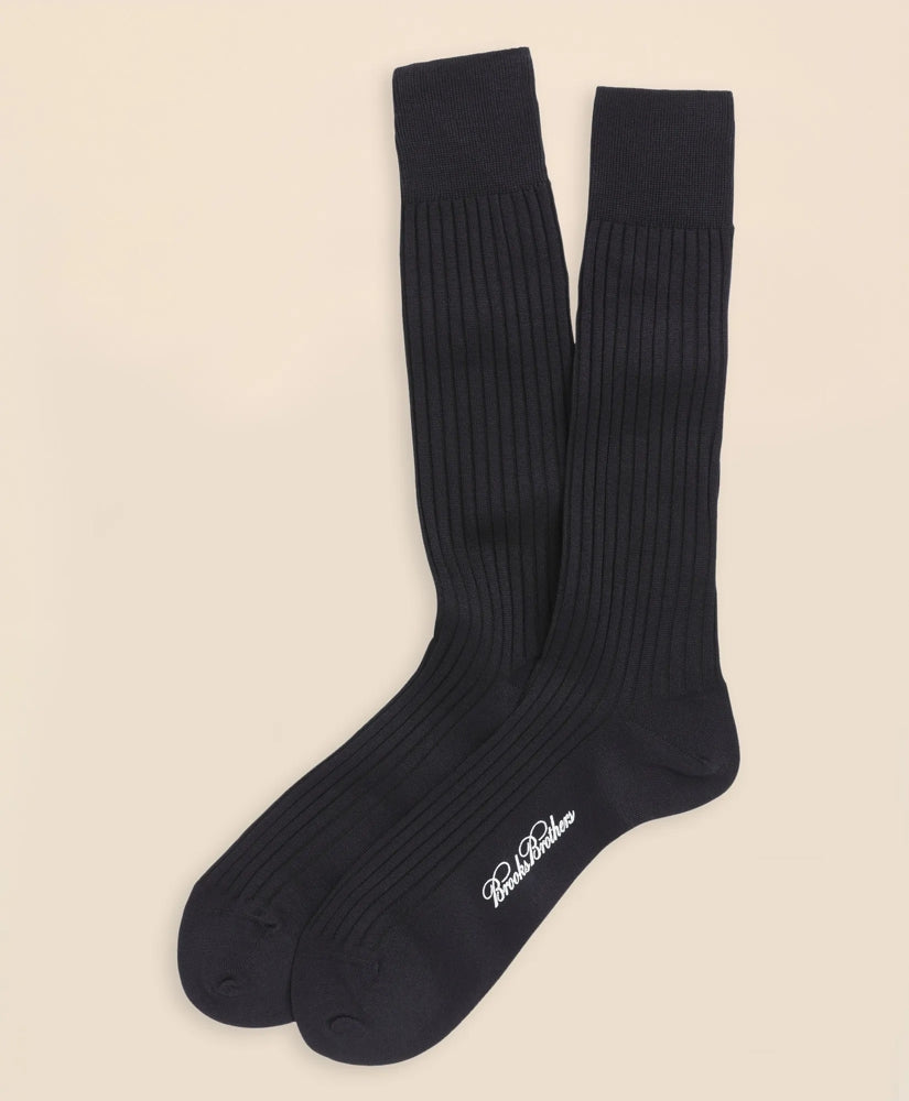 Men Egyptian Cotton Ribbed Crew Socks