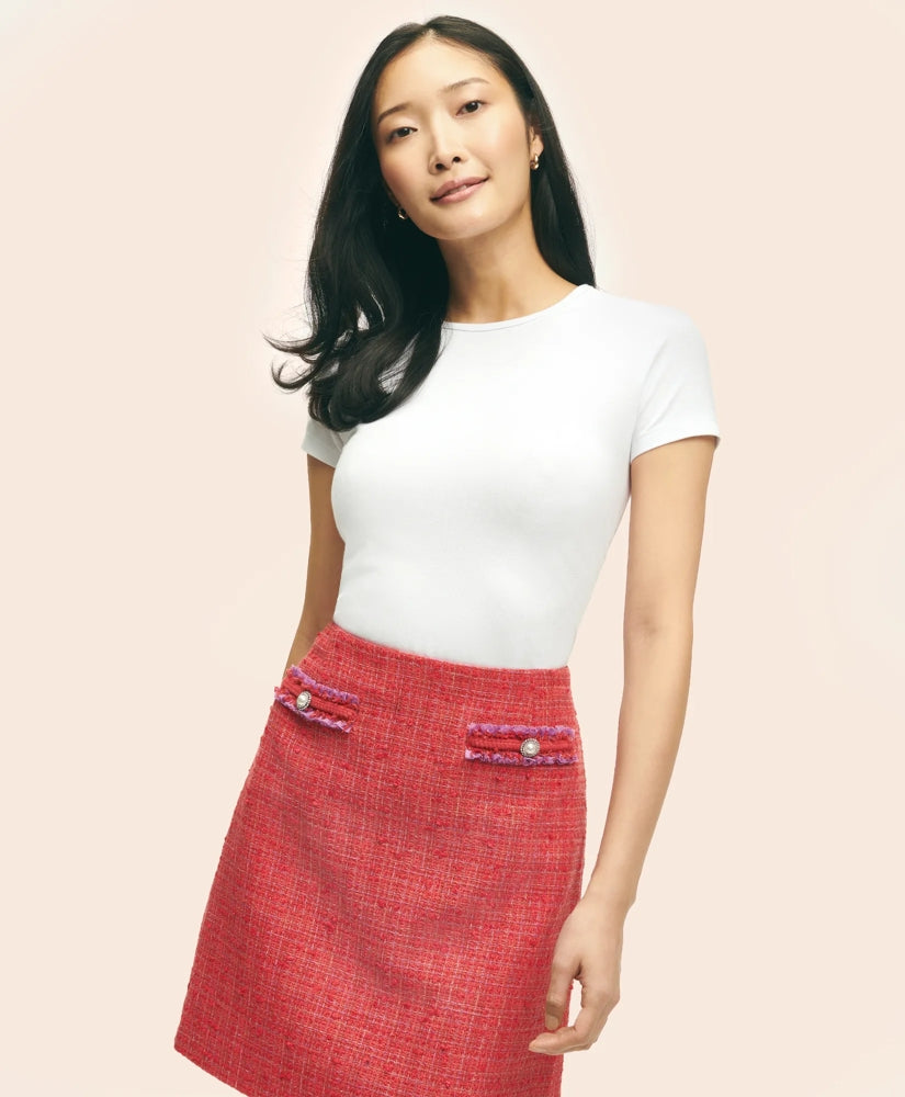 Women Elevated Cotton Modal Pique T-Shirt - Brooks Brothers On sale