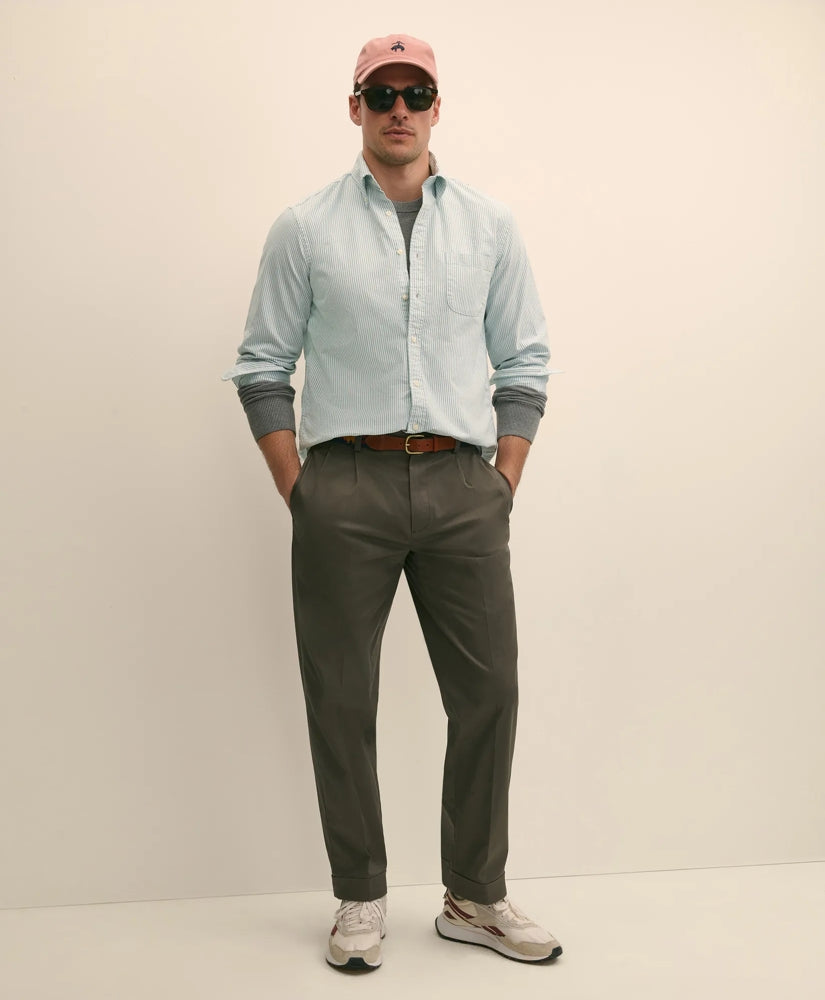 Men Pleated Traditional Fit Cotton Advantage Chino - Brooks Brothers Discount