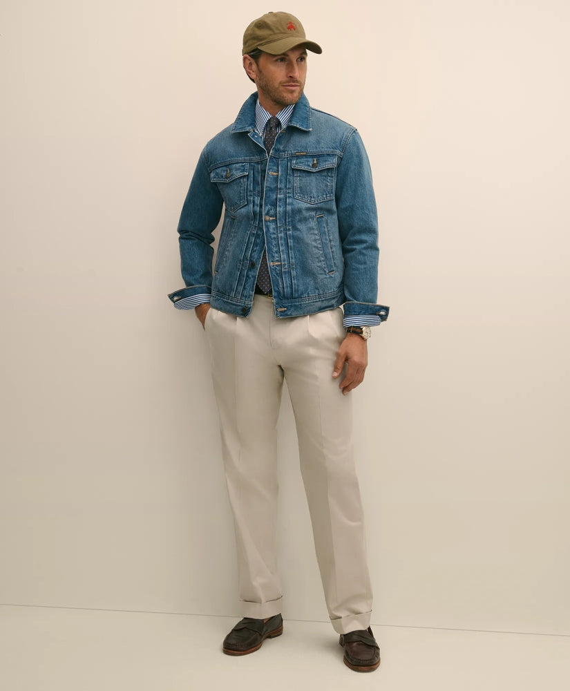 Men Pleated Traditional Fit Cotton Advantage Chino - Brooks Brothers Discount