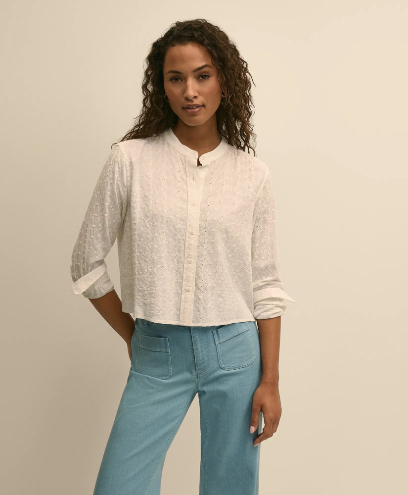Women Embroidered Cropped Shirt - Brooks Brothers For sale