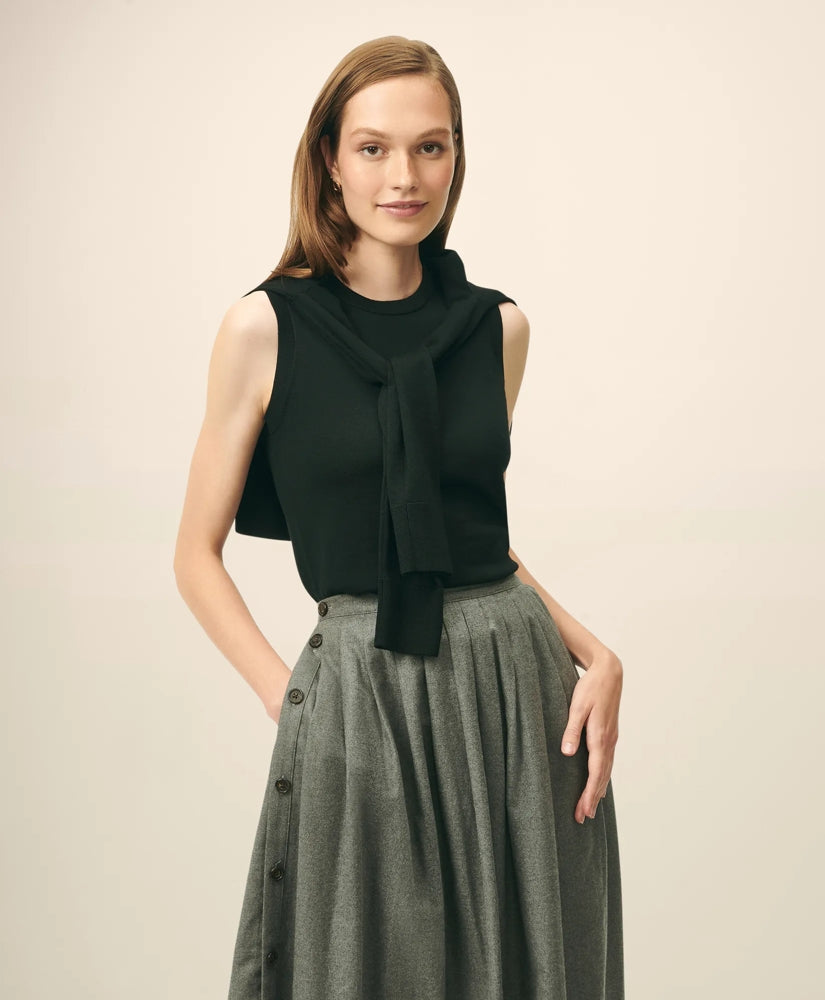 Women Extra-Fine Twinset Shell in Merino Wool - Brooks Brothers For sale