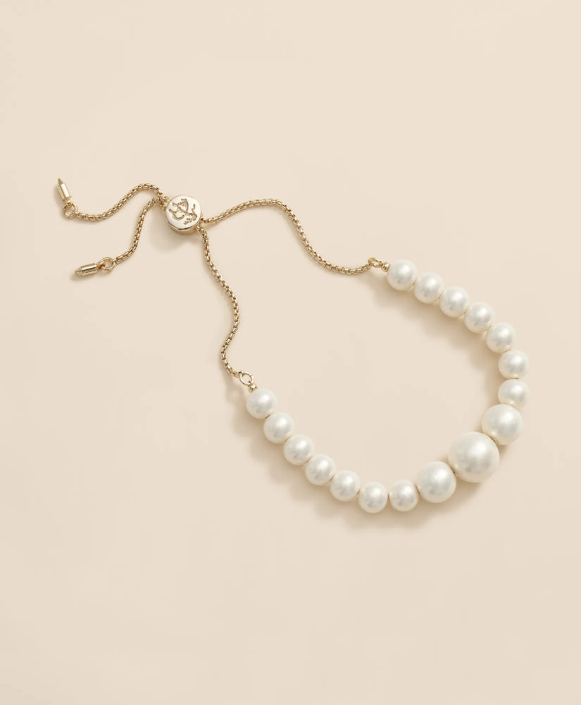Women Faux-Pearl Gold-Plated Bolo Bracelet - Brooks Brothers US