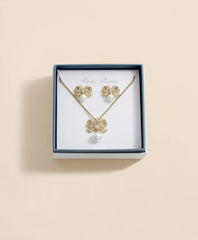 Women Faux Pearl & Crystal Pave Bow Pendant and Earrings Set - Brooks Brothers Near me