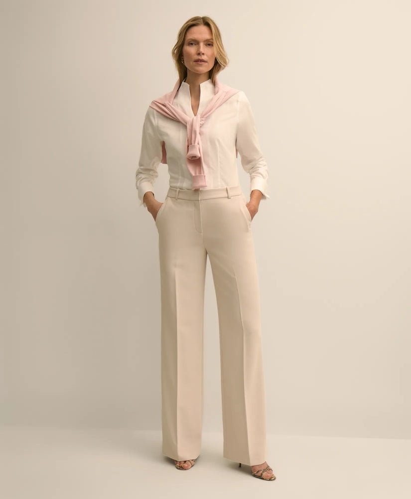 Shirts Fitted Funnel Neck Shirt in Non-Iron Royal Oxford Cotton - Brooks Brothers On sale