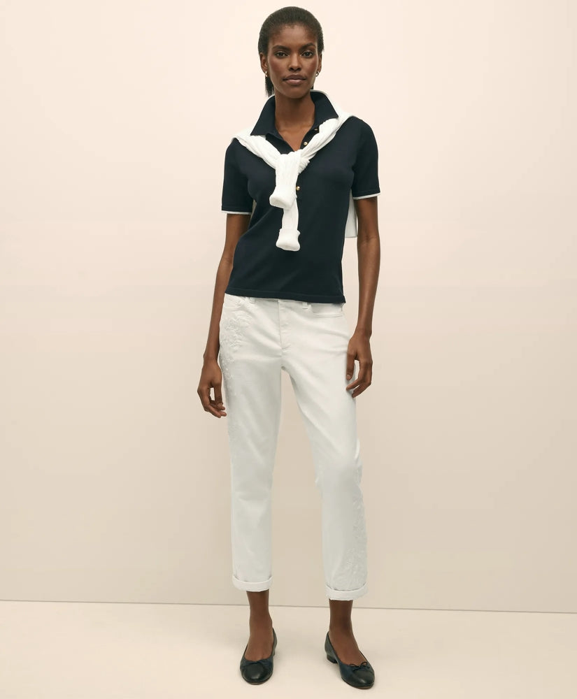 Sale Floral Embroidered Straight Leg Jeans - Brooks Brothers For sale