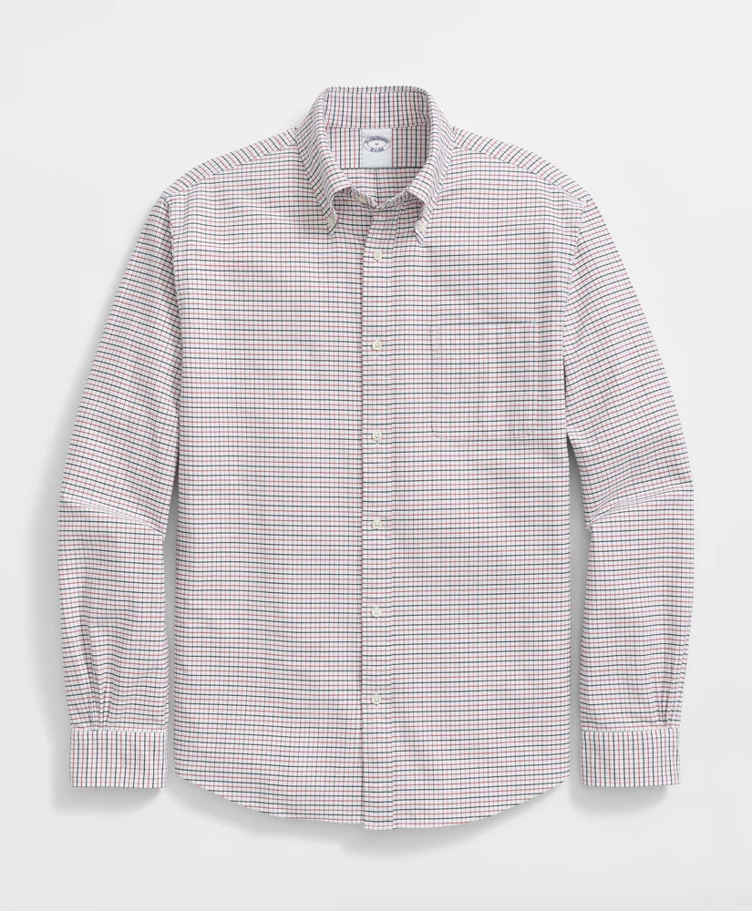Men Friday Shirt, Oxford Tattersall - Brooks Brothers Outlet