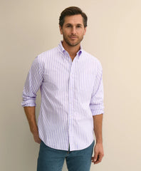 Men Friday Shirt, Poplin Butcher Striped - Brooks Brothers Outlet