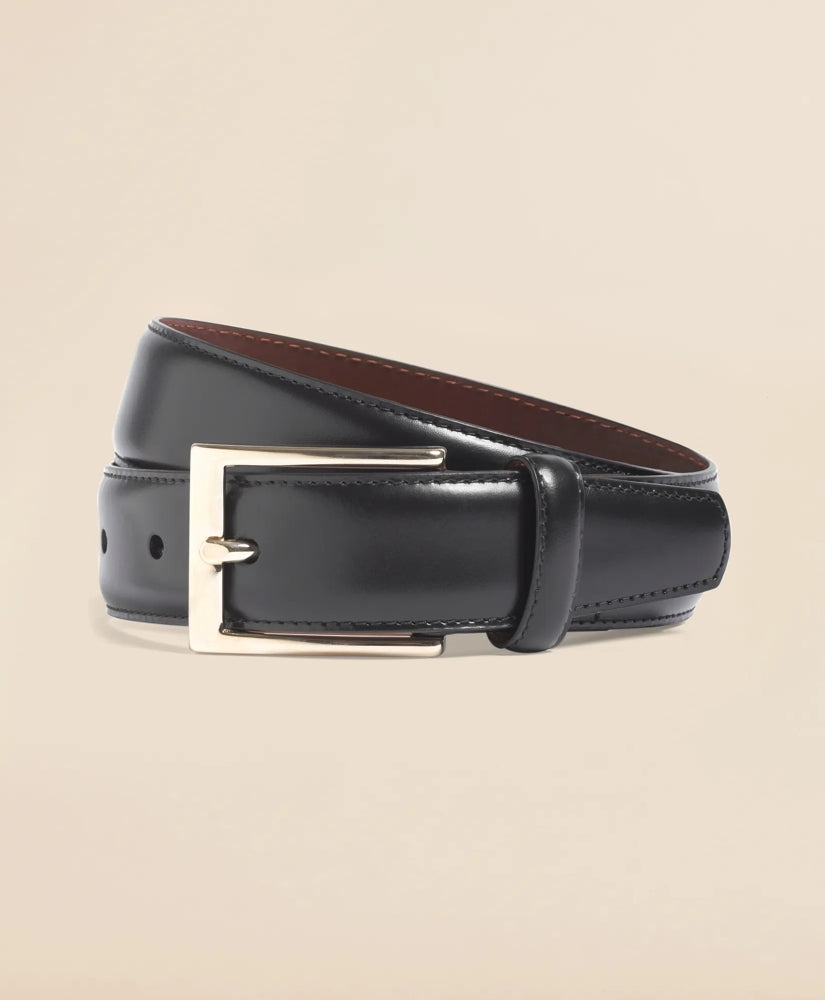 Men Gold Buckle Leather Dress Belt - Brooks Brothers sale