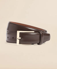 Men Gold Buckle Leather Dress Belt - Brooks Brothers sale