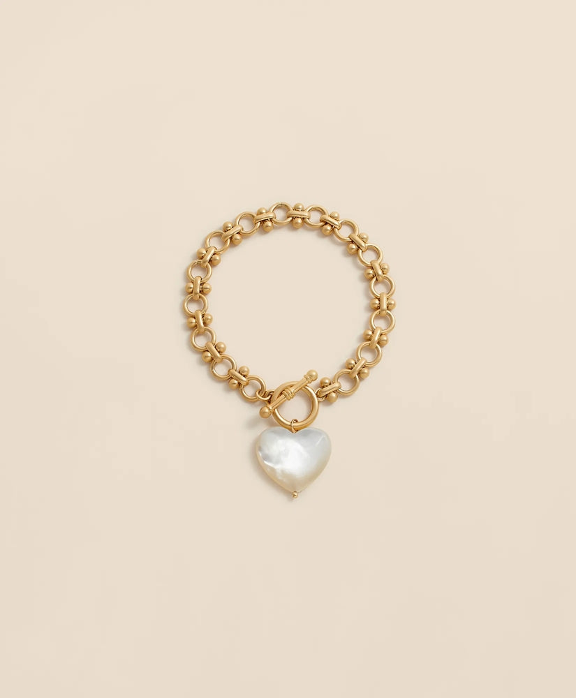 Women Gold-Toned Mother-of-Pearl Heart Bracelet - Brooks Brothers Discount