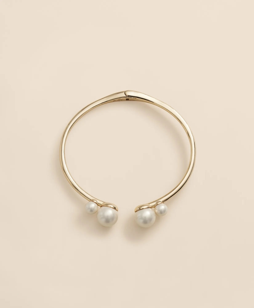 Women Gold-Tone Faux-Pearl Bangle - Brooks Brothers