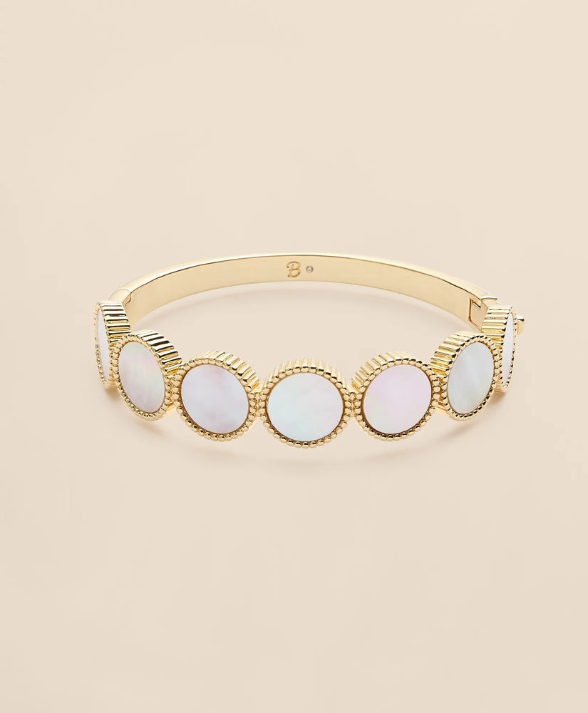 Women Gold-Tone Mother-Of-Pearl Bangle Bracelet - Brooks Brothers Gift