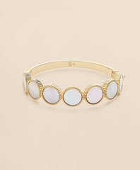 Women Gold-Tone Mother-Of-Pearl Bangle Bracelet - Brooks Brothers Gift
